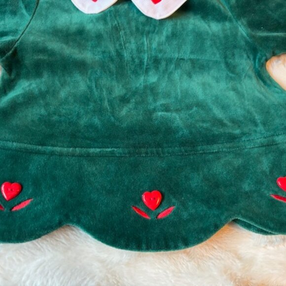 Sears Baby Two-piece Green Velour Size 12 MTHS 20 LBS Holiday Vintage EUC - Picture 5 of 14